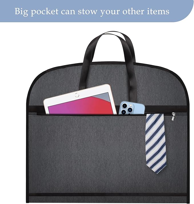 Heavy Duty Waterproof Garment Bag for Travel, Tear Resistance Suit Bag for Men Travel for Suits, Tuxedos, Coats, Uniform. 42 inch, Darkgrey, 2 Pack.…