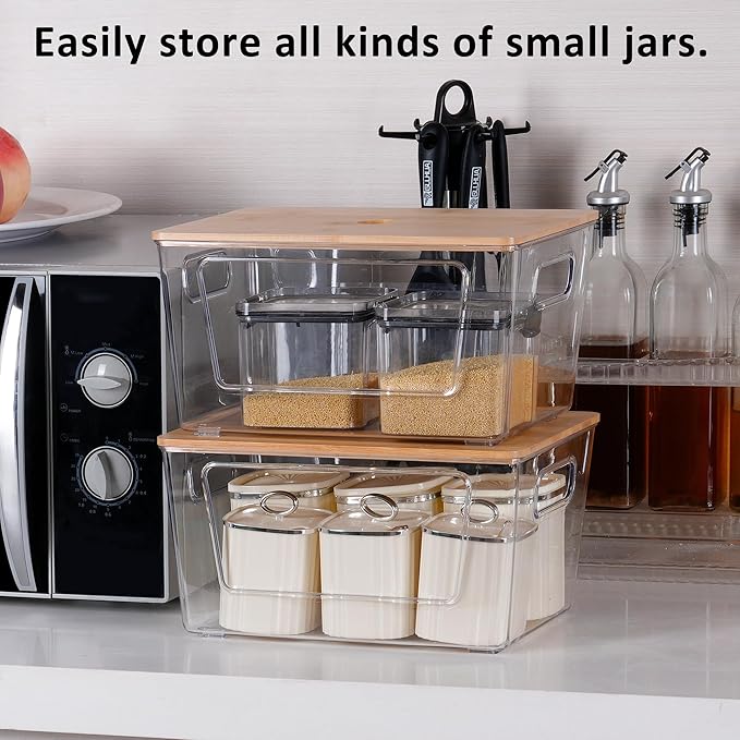 3 Packs Trash Bag Holder,Stackable Trash Bags Dispenser with Bamboo Lid,Extra Large Garbage Bag Holder for Kitchen, Laundry Room,Under Sink Storage Organization