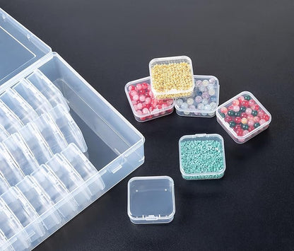 31 PCS Bead Organizer Box, Small Clear Plastic Bead Storage Cases, Rectangle Storage Containers, Suitable for Making Bracelets, DIY Jewelry Crafts, Nail Art, Small Item Organizer
