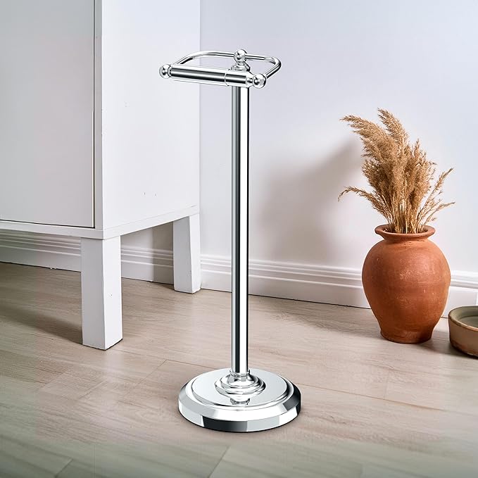 Gatco 1436C Pedestal Toilet Paper Holder, Chrome Large, 22" H