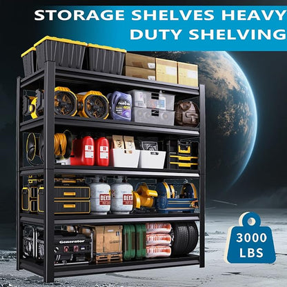 72" H Garage Storage Shelves 5-Tier,Garage Storage System Shelves Adjustable 2000LBS,Storage Shelving for Basement,Pantry,Kitchen,Warehouse, 72''H x 36''W x 16''D