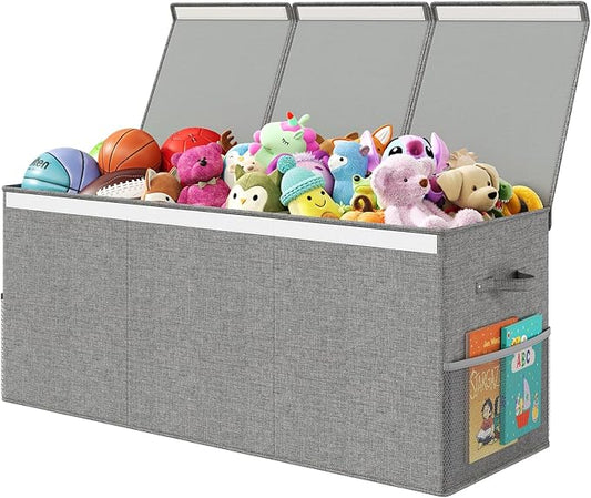 Extra Large Toy Box Chest with Lid, Kids Toy Storage Organizer for Boys Girls, Big Toy Bin Basket Extra Large Toy Storage Box for Living Room Playroom Nursery (40" x14" x16")