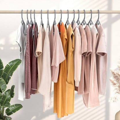 NEATERIZE Ultra Heavy Duty Plastic Clothes Hangers - Grey - Durable Coat, Suit and Clothes Hanger. Perchas De Ropa (12 Pack - Grey)