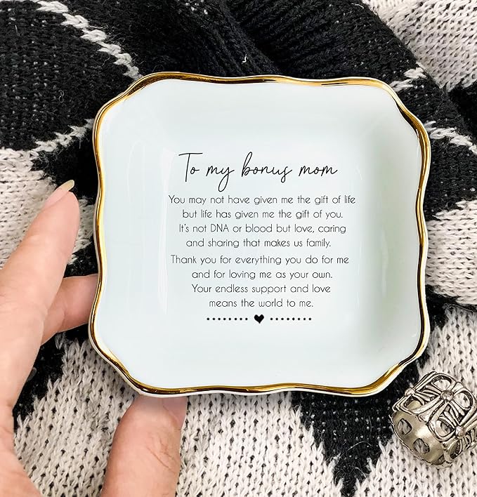 HatafaFurni Stepmom Gift: Ring Dish, Jewelry Storage, Mothers Day & Mother in Law Gift