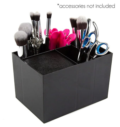 Salon Supply Co Hair Dresser Organizer - Shear Holder for Stylist - Hairstylist Organizer for Station - Scissor Holder Box - Hairstylist Accessories - Holder for Scissors (Black)