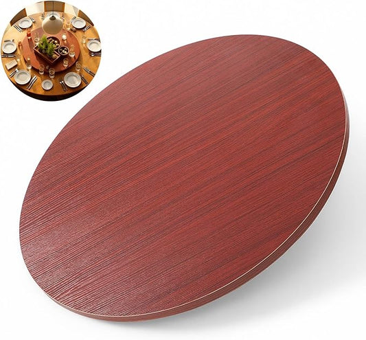 20" Walnut Wood Lazy Susan for Table Top, Large Turntable Rotating Serving Tray for Counter Top Solid Wooden Round Lazy Susan Organizer for Kitchen Spinning Food Server Centerpieces