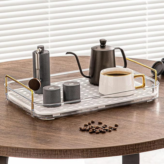 Seoneiro Whiskey Tray, Glass Cup Rack, Mug Holder, Coffee Cup Organizer, Bathroom Countertop with Drain Board Wine Glass Decorative Food Tray, Kitchen Spice Rack