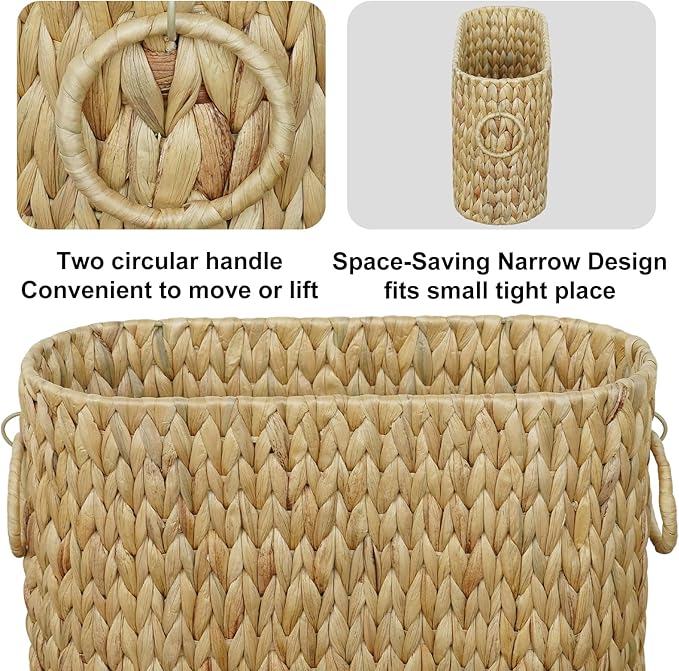 Toilet Paper Storage,Water Hyacinth Toilet Paper Baskets Bathroom Organizer,Large Toilet Paper Holder for up to 9 Mega Rolls,Bathroom Accessories Organizer