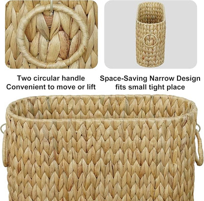 Toilet Paper Storage,Water Hyacinth Toilet Paper Baskets Bathroom Organizer,Large Toilet Paper Holder for up to 9 Mega Rolls,Bathroom Accessories Organizer