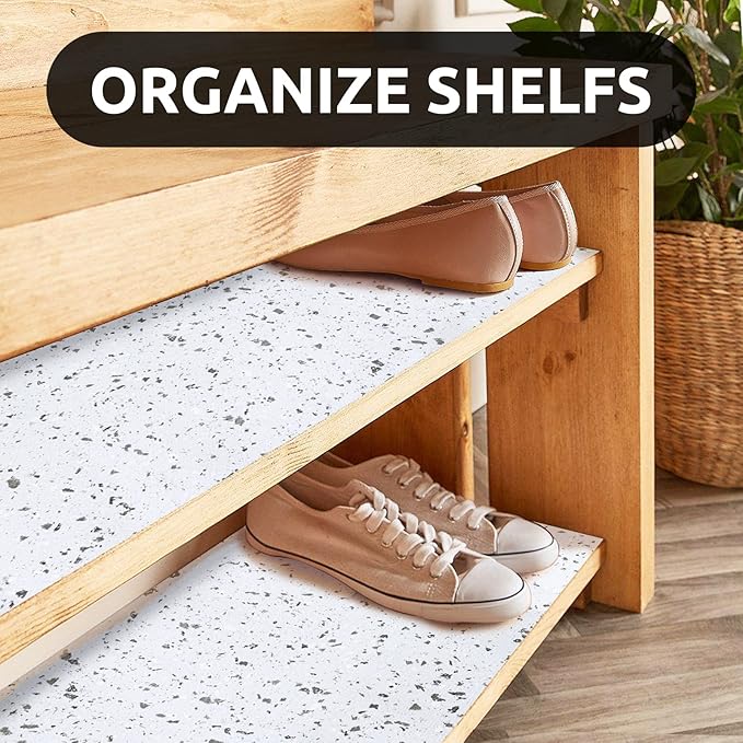 RAY STAR 18X96 Inch Shelf Liner for Kitchen Cabinets, Non-Adhesive Cabinet Liner Washable, PVC Drawer Liner for Dresser Non-Slip Bathroom (Stone)(3 Roll)