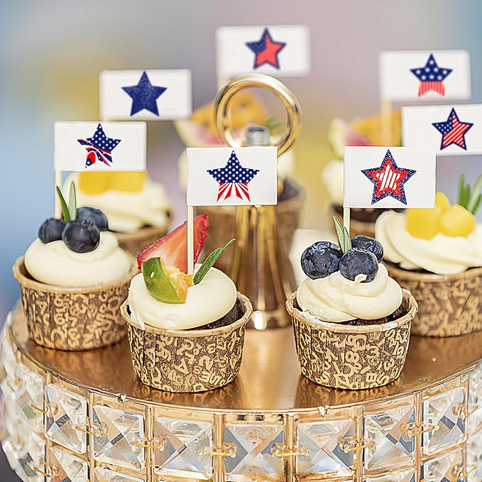 Patriotic Stickers 500 Pcs, 1.5" Memorial Day 4th of July Stars Stickers (wujiaoxing)