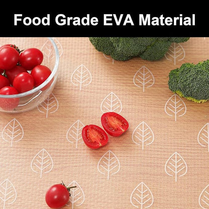 Cooyes Shelf Liners for Kitchen Cabinets Refrigerator Liners Waterproof & Oil-Proof Kitchen Cupboard Liner Drawer Mats EVA Material Non Adhesive Fridge Liner for Shelves