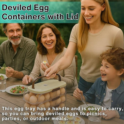 3-Tier Egg Dispenser for Refrigerator, Rolling Egg Organizer with Time Tracker, Stackable BPA-Free Egg Container Holds 42 Eggs, Fresh Egg Holder for Countertop Storage