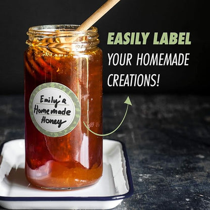 Canning Labels Dissolvable Stickers for Mason Jars and More (2" Round 200/roll) Canning Supplies Washes Off in Seconds Like Magic - Jar Labels Homemade Jam, Jelly, and More (Artichoke)