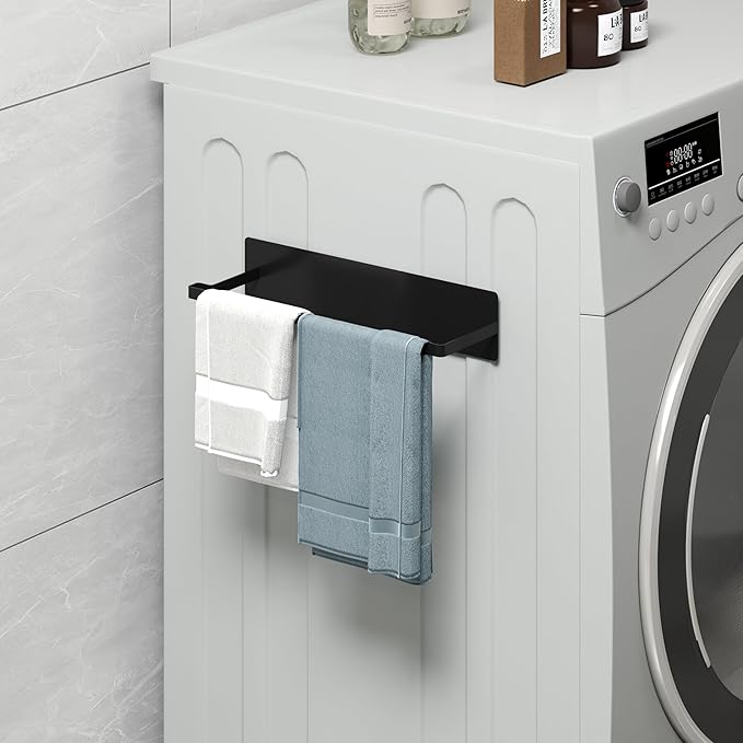 Magnetic Hanger Organizer, Thipoten 2Pack Hangers Holder for Washing Machine, Holding up to 30 velvet/wire/plastic hangers, Perfect Space Saver for Laundry Room (2, Black)