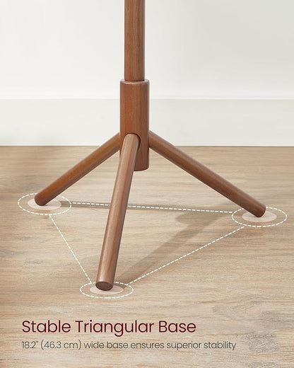 VASAGLE Solid Wood Coat Rack, Free Standing Tree-Shaped Coat Rack with 8 Hooks, 3 Height Options, for Clothes, Hats, Bags, Living Room, Bedroom, Home Office, Caramel Brown URCR04WN