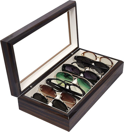 OYOBox Maxi Luxury Eyewear Organizer, Lacquered Wood Box for Glasses + Sunglasses