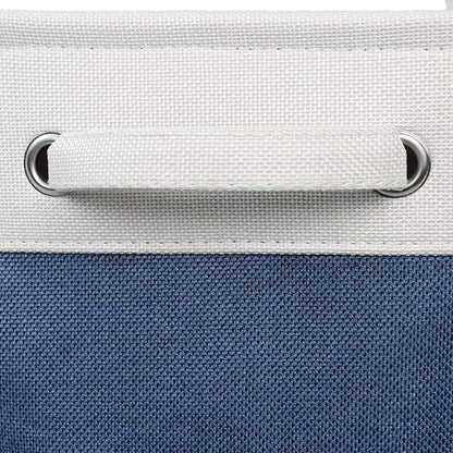 Kntiwiwo Foldable Storage Bin Collapsible Fabric Storage Basket Cube with Durable Handles Closet Organizer Bins for Organizing Shelves Drawers, Set of 3, 15" x 10" x 9.5", Blue