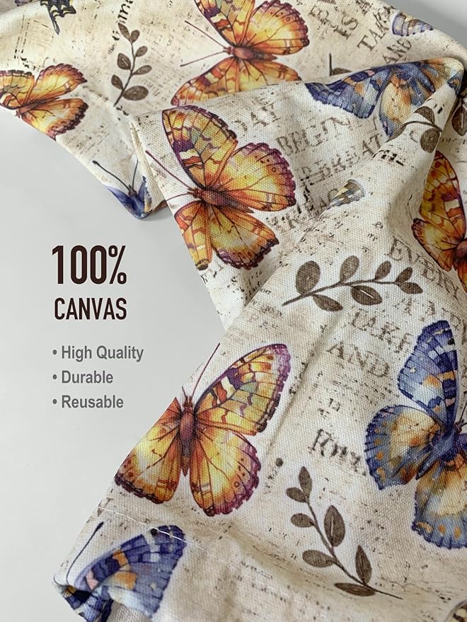 Hglian Grocery Bag Holder,Retro Butterfly Plastic Shopping Bags Organizer Storage Keeper Extra Large