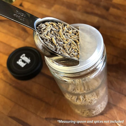 AllSpice 4" Glass Spice Jars 4 fluid ounces- 6 Pack