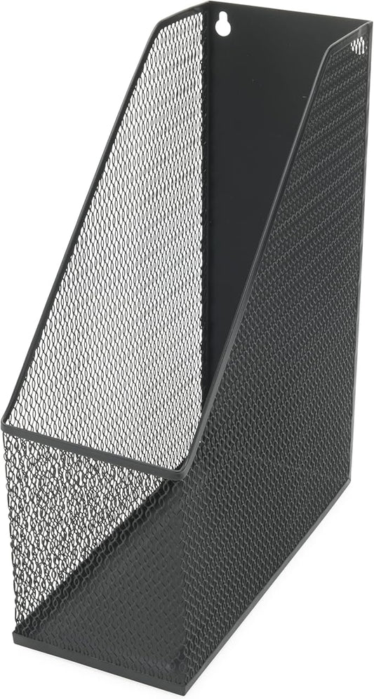 YBM HOME Mesh Steel Deluxe Magazine Rack, Extra Wide Magazine File Holder (1, Black)