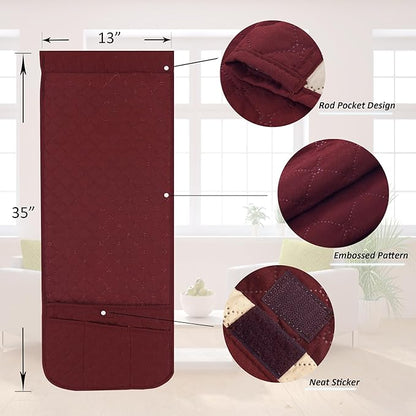luckyjoyreal Armchair Caddy for Couch Remote Control Holder Non-slip Waterproof Sofa Armset Organizer with 4 Pockets Couch Chair Armrest Storage for TV Remote Control Phone Book 35"x13" Wine 1 Pack
