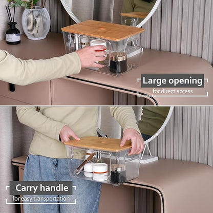 3 Packs Trash Bag Holder,Stackable Trash Bags Dispenser with Bamboo Lid,Extra Large Garbage Bag Holder for Kitchen, Laundry Room,Under Sink Storage Organization