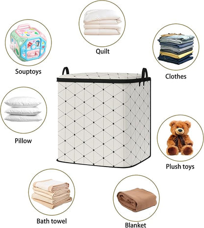 Dawuyu king comforter storage bag,clothes blanket bedding pillow quilt organizer for closet,fabric moving bags with portable handles and zipper 95L(2pack)