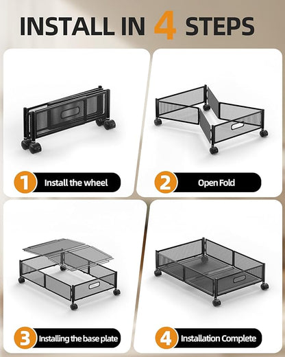 YEEBONIX Under Bed Organizer, Storage Bins Under Bed, 60L Underbed Storage Bins for Bedroom Clothes Shoes Blankets (Black, 4 Pack)