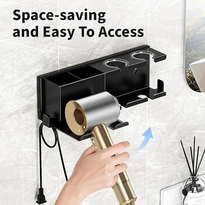 MAYZOLOP Hair Dryer Holder, Hair Tool Organizer, Blow Dryer Hanger Wall Mount for Dryer Hook, Bathroom Space-Saving Blow Dryer Organizer, Curling Irons Storage Wall Mounted