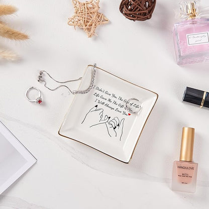 Spegiffu Daughter in Law Gifts Stepdaughter Bonus Daughter Gifts Trinket Dish, Birthday Christmas for Daughter in Law Bonus Daughter Stepdaughter - Life Gave Me The Gift of You