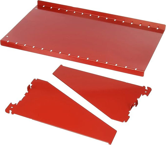 Wall Control Shelf 9in Deep Pegboard Shelf Assembly Pegboard and Slotted Tool Board - Red