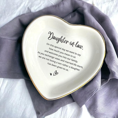 HatafaFurni To My Daughter Ring Dish Gift, Ring Dish For Bride From Mother in law, Women Jewelry Dish, Daughter Birthday Gift, Daughter In Law Gifts, Son Trinket Tray for Men (Daughter in law)