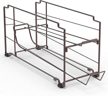 Simple Houseware Stackable Beverage Soda Can Dispenser Organizer Rack, Bronze - 2 Pack
