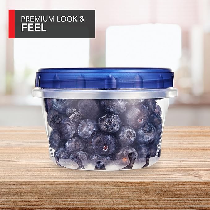 Stock Your Home 16oz Plastic Containers with Twist Top Lids (12 Pack) – 2-Cup Freezer Containers for Leftovers, Airtight Reusable Soup Storage, Microwave & Dishwasher Safe