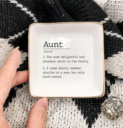 HatafaFurni Aunt Gift, Ring Dish, Jewelry Dish, Jewelry Storage, Mothers Day Gifts, Auntie Gift, Present For Auntie, Auntie Birthday Gift, Gift for Aunt From Niece and Nephew, Gift For Sister…