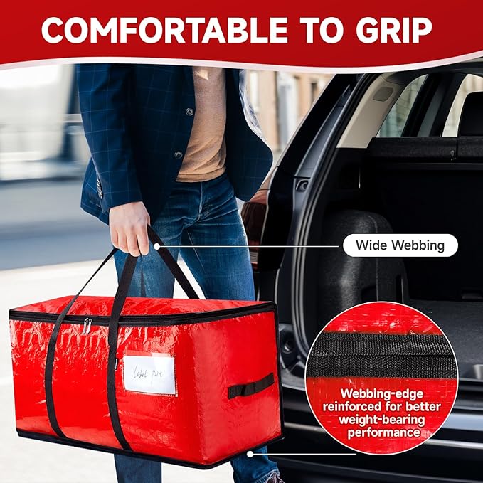8-pack extra-large moving bags - zinc alloy zipper, webbing edging, sturdy handles, durable construction, PE plastic material, suitable for university dormitories and home organization.