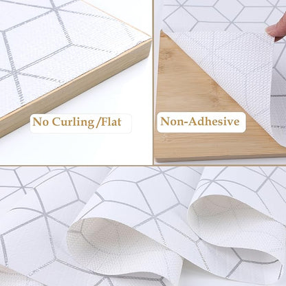 Shelf Liner for Kitchen Cabinets Non Adhesive15 Inch Wide X 20 Ft Cabinet Drawer Liners for Shelves Non Slip Waterproof Strong Grip Mat for Closet Bathroom Pantry Cupboard Refrigerator