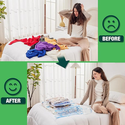 HIBAG Vacuum Storage Bags with Electric Pump, 30 Pack Vacuum Seal Space Saver Bag for Clothes, Clothing, Pillows, Blanket Bedding Comforters