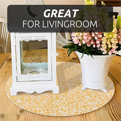 FIFTY-FEET 12X360 Inch Shelf Liner with Scissor & Tape Measure for Kitchen Cabinets, PVC Drawer Liner for Dresser Non-Slip Bathroom, Non-Adhesive Cabinet Liner Washable (Orange Crack)