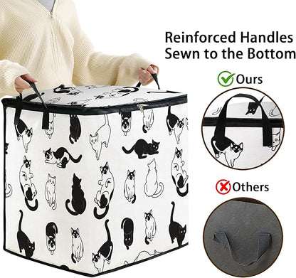 Large Comforter Storage Bag with Zipper,Closet Organizer for Clothes,Blankets,Quilts,Pillows,Fabric Storage Bags with Portable Handles 95L(2-Pack)