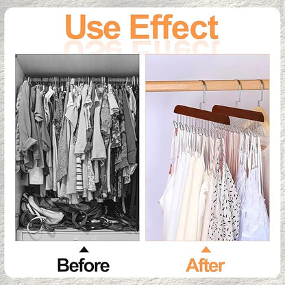 Xbaiyanr 2Pcs Anti Slip Multi Hook Coat Racks,Bra Hangers for Closet Organizer with 8 Hooks 360 °Swivel Belt Hanger for Closet for Belt, Tie, Tank Top, Bra, Scarf (Brown)