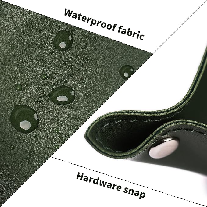 SANQIANWAN Leather Jewelry Valet Tray for Women and Man, Entryway Table Bedside Nightstand Desk Portable Small Catchall Travel Dish Plate for Key,Wallet,Watch,Phone,Coin(Dark Green-B)