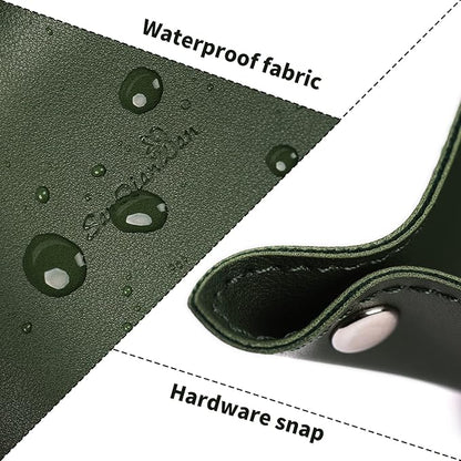 SANQIANWAN Leather Jewelry Valet Tray for Women and Man, Entryway Table Bedside Nightstand Desk Portable Small Catchall Travel Dish Plate for Key,Wallet,Watch,Phone,Coin(Dark Green-B)