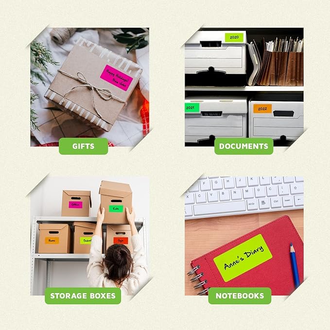 Royal Green Rectangular Stickers Color-Coding Labels for Organizing, Moving, and Storage Boxes 4" x 2" Stickers to Write On Name Tags, 300-Pack (Forest Green)