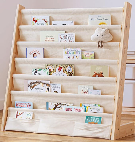 G&W Gruwald Kids Bookshelf, Book Shelf for Kids Rooms, Toddler Bookshelf, Book Rack for Kid (Wood, Large)