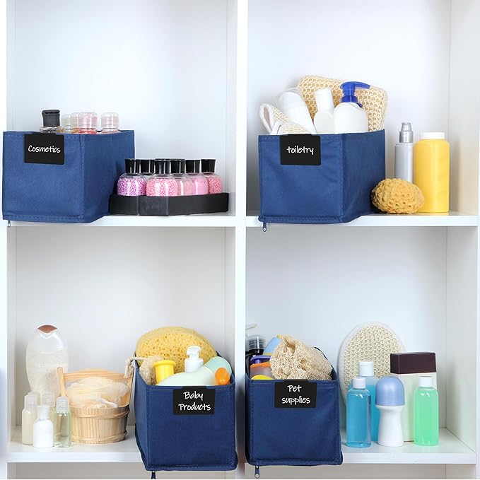 Mr. Pen - Storage Bin Labels Clip On Set Bulk, 77 pcs, 75 Removable Bin Labels Clip On with 2 Chalk Markers, Black Plastic