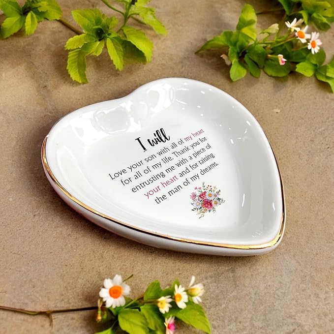Wedding Ring Dish Jewelry Trinket Tray for Mother-in-law,Bridesmaid,Mother of the Bride/Groom-Engagement,Bridal Shower,Bachelorette Gifts for Couples,Mr. Mrs. (Mother-in-law 2)