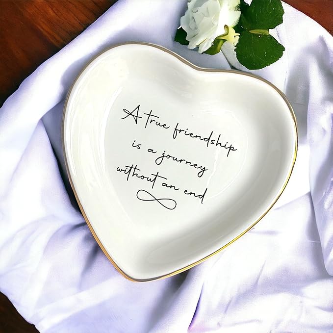 True Friendship Is A Journey Without An End Ring Dish, Friends Jewelry Dish, Thank You Gift, Bridesmaids Gift, Friendship Gift, Bestie Gift, Best Friend Gift, Friend Birthday Gift, Sisters Gifts