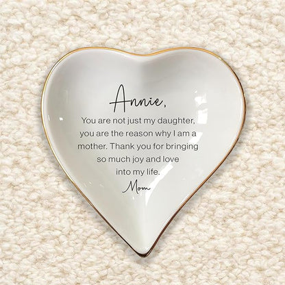 HatafaFurni To My Daughter, Bride in Law Ring Dish, Women Jewelry Tray, Birthday & In Law Gifts, Son Trinket Tray for Men & Women